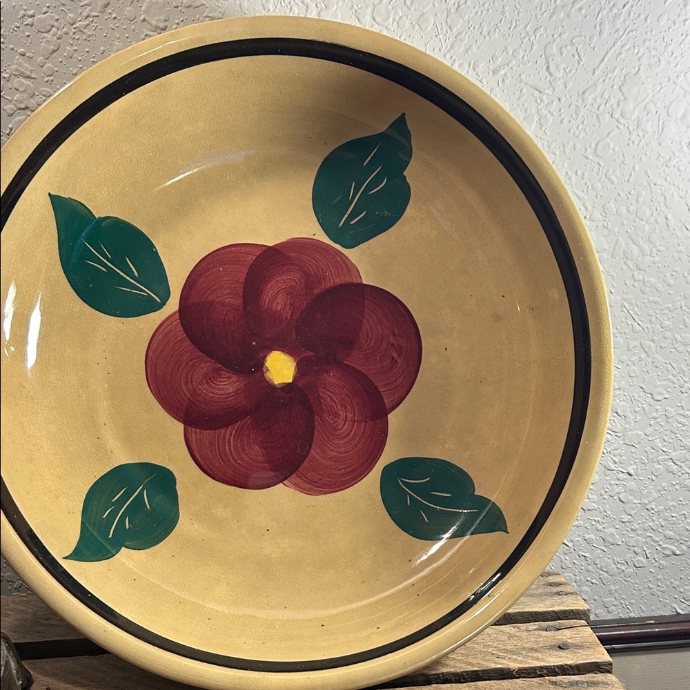 Large Floral Ceramic Serving Bowl Cottage Core